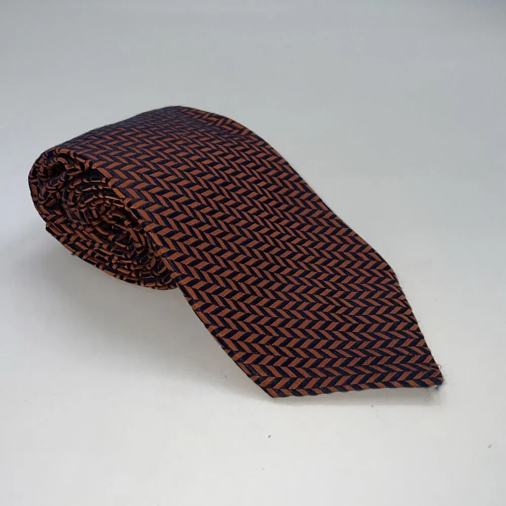 Vintage John Braye Mens 100% Silk Tie Geometric Handmade France 3.5” x 58”
